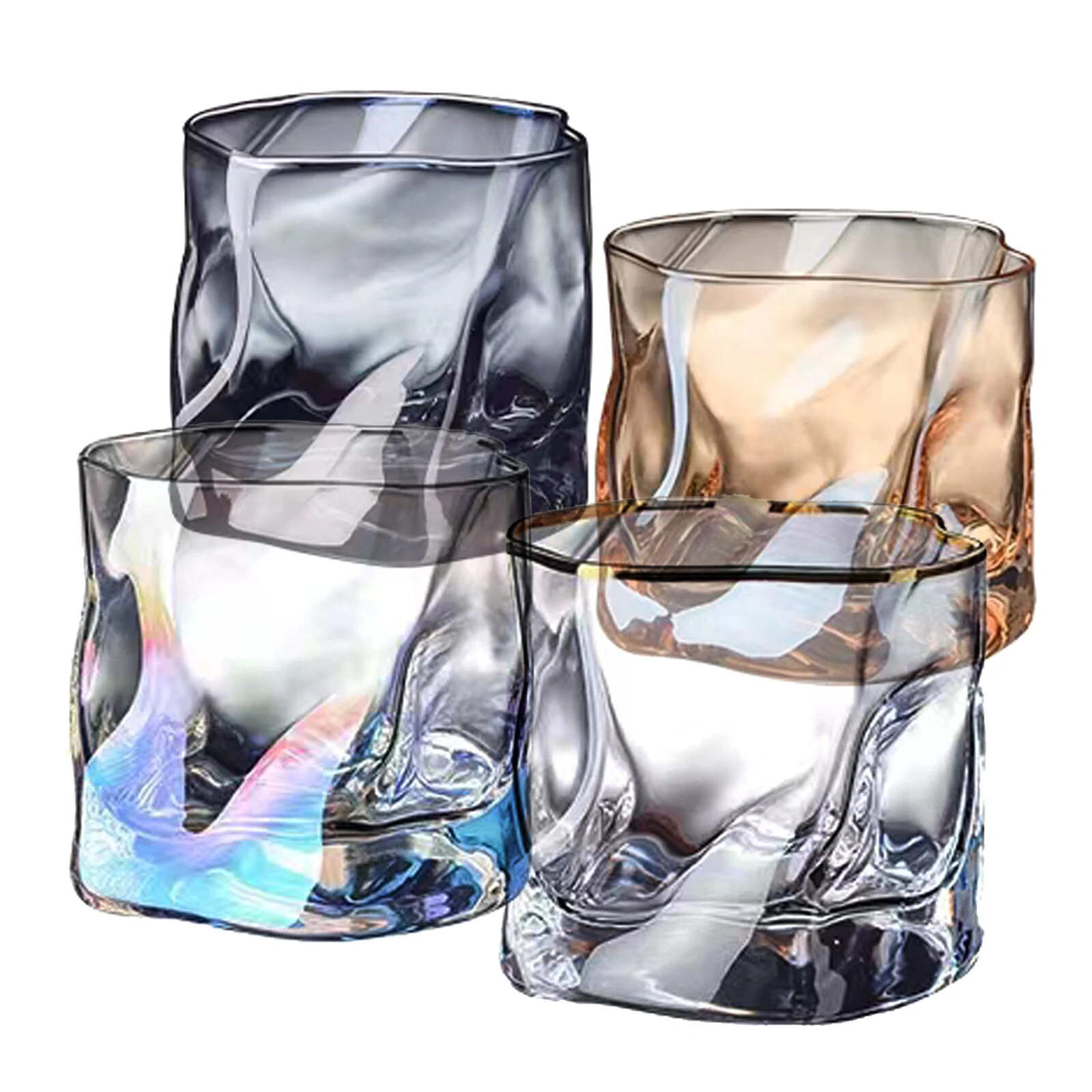 4-Piece Glass Set for Wine & Whiskey – Perfect for Restaurants or Home