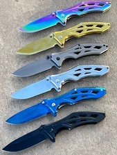 ElitEdge Full Stainless Steel Spring Assisted Pocket Knife - A87