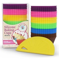 Silicone Cupcake Liners / 24 Reusable Baking Cups Includes Silicone Scraper By B on sale Silicone Cupcake Liners / 24 Reusable Baking Cups Includes Silicone Scraper By B on sale