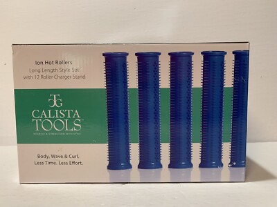 Calista Tools Blue Hot Rollers Hair Styler Excellent cond 12 roller Calista tools Ion Hot LONG Length  main image 3