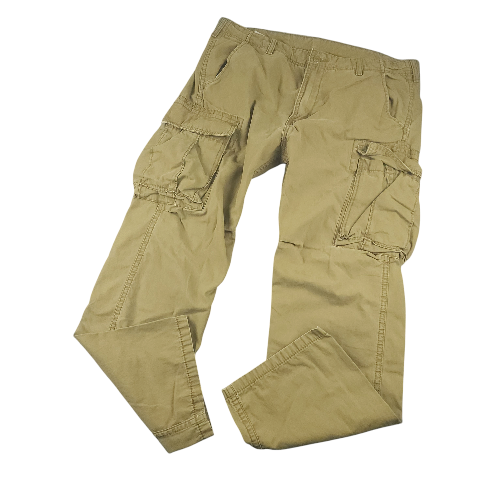 Levis Cargo Pants 36x30 Mens Y2K Baggy Wide Leg Dadcore Chino Twill Faded Tan