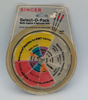 Singer Select-O-Pack Needle Organizer & Application Guide 4898 Sewing VTG New