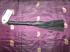 Key Chain Black Plastic Flogger 10inch with Loop Ring BDSM Kink