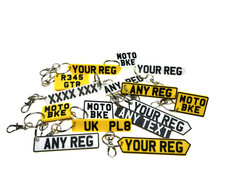 CUSTOMISABLE 3D NUMBER PLATE KEYRING PERSONALISED LICENSE CAR REG PLATE KEYCHAIN
