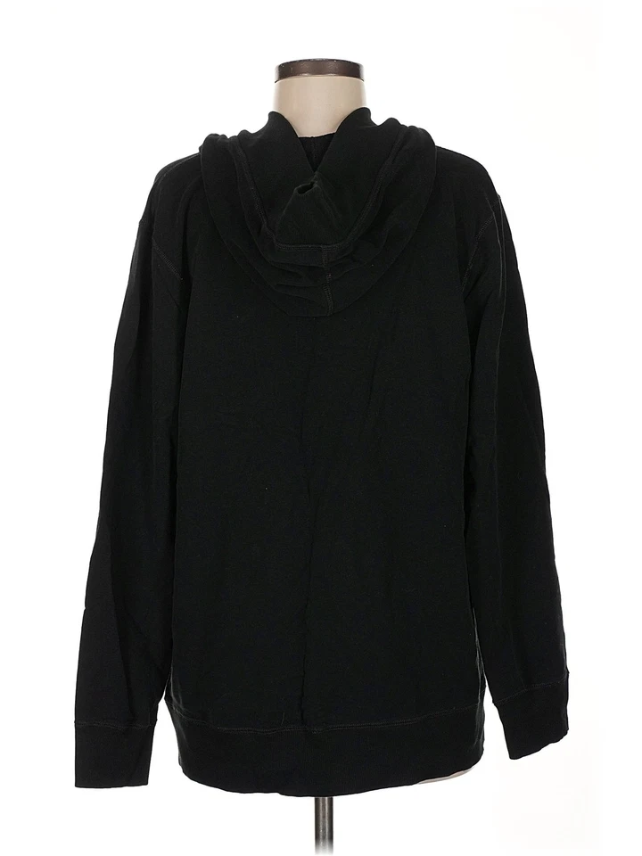 Ann Taylor Women Black Zip Up Hoodie M - Image 2 of 4