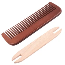 Weaving Tool Kit, Including 1 Pc Wood Knitting Looms Shuttle and 1 Pc Wood We...