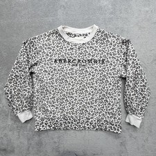 Abercrombie  Fitch Sweatshirt Womens M Gray Pullover Leopard Print Logo A F