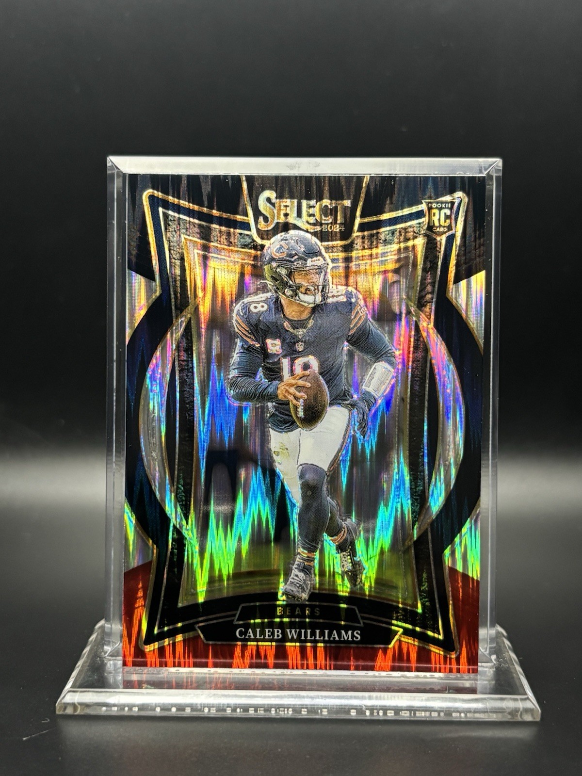 2024 Panini Select - Caleb Williams Black & Red Concourse Shock RC No. 25