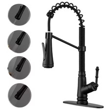ELLO ALLO Single-Handle Pull-Down Sprayer Kitchen Faucet in Matte Black EFK-B-20