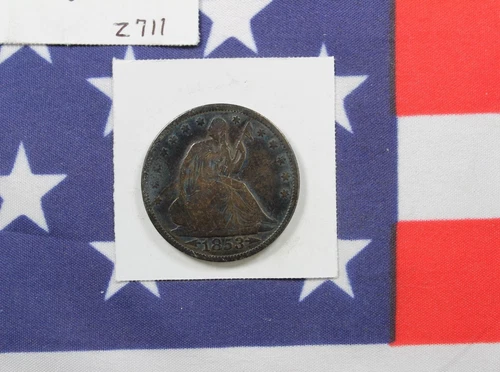 1853 Liberty Seated Half Dollar -Arrows & Rays - Very Good-Fine Condition (Z711)