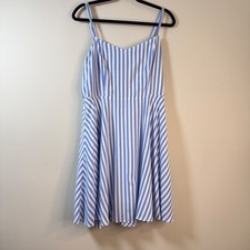 Old Navy Cami Dress Blue White Striped Smocked Back Women Large