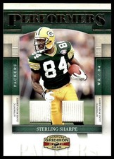 2007 Donruss Gridiron Gear/100 / Sterling Sharpe GAME-WORN JERSEY PATCH / 79/100