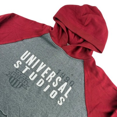 NEW Universal Studios Men s Cotton Blend Hoodie Sweatshirt Gray/Red   XL