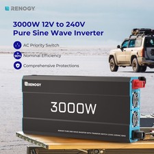 Renogy 3000W 12V Pure Sine Wave Power Inverter 240V  English Standard Socket UPS