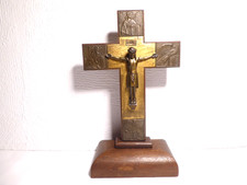 antico crocifisso religioso San Mateo, - Giovanni, - Luca, - Marco legno 28 cm