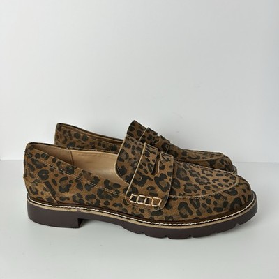 Blondo Women s Leopard Leather Waterproof Penny Loafers Womens 9.5 M Chic