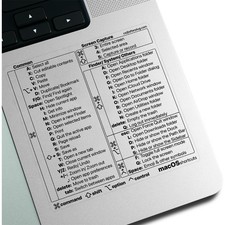 Mac OS Keyboard Shortcuts Sticker, 50 Shortcuts for 13-16 inch MacBook Pro