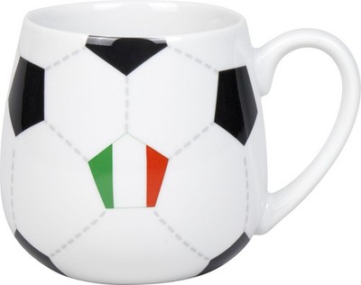 KÖNITZ 1111433034 Könitz Kuschelbecher Fußball Italien, 400 ml, Porzellan / B...