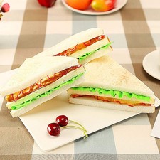 Kmiunty 3PCS Simulation Food Artificial Sandwich Fake Bread Model Brown