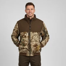 DRI DUCK DDX Thunder 7375 Camo Fleece Hunting Jacket XL Realtree Style Zip Brown