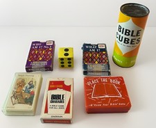 Vintage Bible Games Lot 1963 Bible Cubes Zondervan Who Am I What Am I Charades