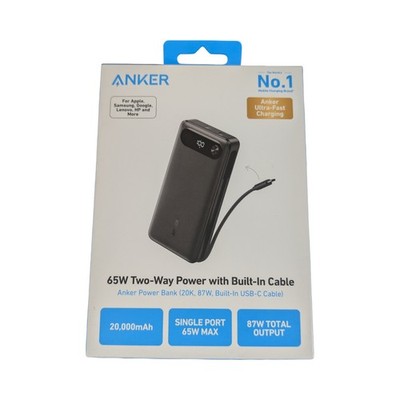 Pp2U Anker 65W Two-Way Power Bank with Built-In Cable   20,000mAh 87w Total Outp