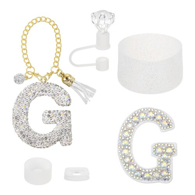 #ad 30 40OZ Accessories Set for Stanley Tumbler Cup Initials Decorations White G AU $19.93