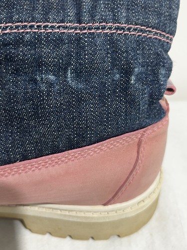 Timberland Roll Top Botas Reino Unido 5.5 Rosa Nubuck Azul Denim Con Cordones - Imagen 8 de 21