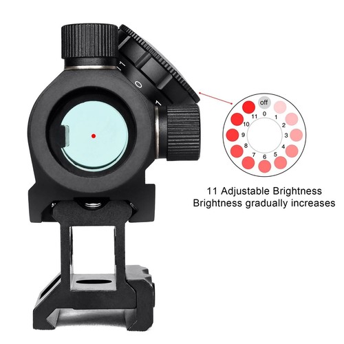 Micro Red Dot Sight Scope 3 MOA 1x25mm Reflex Sight W/ 1'' Riser 20mm Rail Mount - Picture 8 of 17