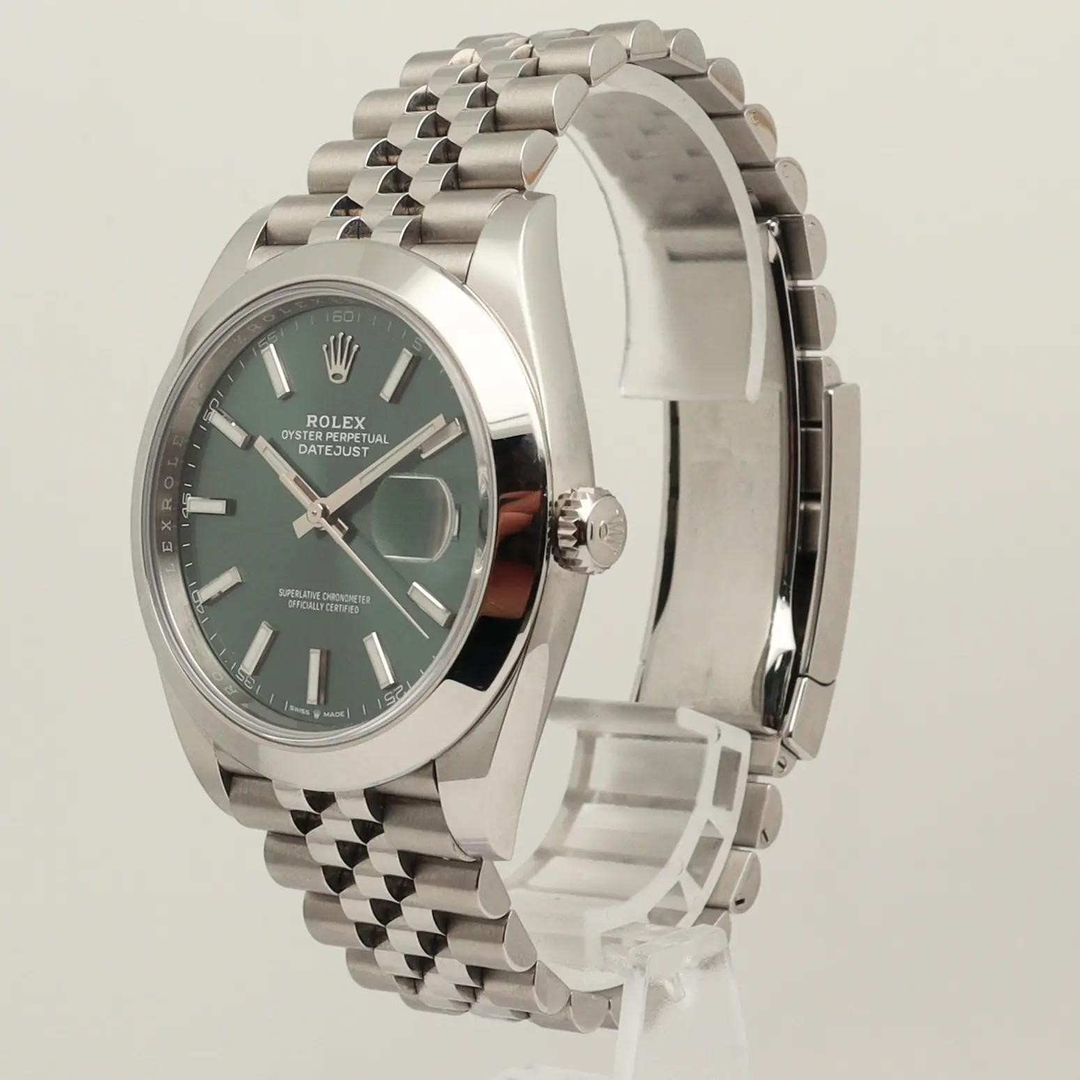 Rolex Datejust 41mm Steel Mint Green Dial Automatic Jubilee Watch 126300 image 2