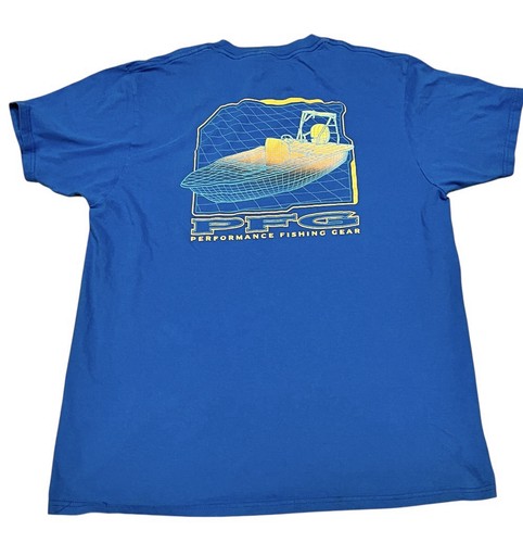 Columbia Large PFG Blue Short Sleeve Tee Shirt Top Fishing Men Women Boat - Picture 4 of 7