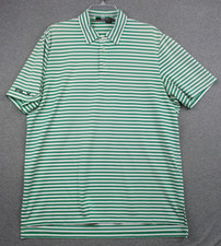 RLX Ralph Lauren Polo Shirt Large Mens Green Stripe Stretch Golf
