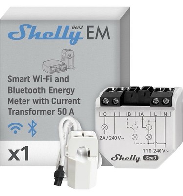 Shelly EM Gen3 Smart Home Stromzähler Wi-Fi BT 50A NEU OVP 19% MwSt 