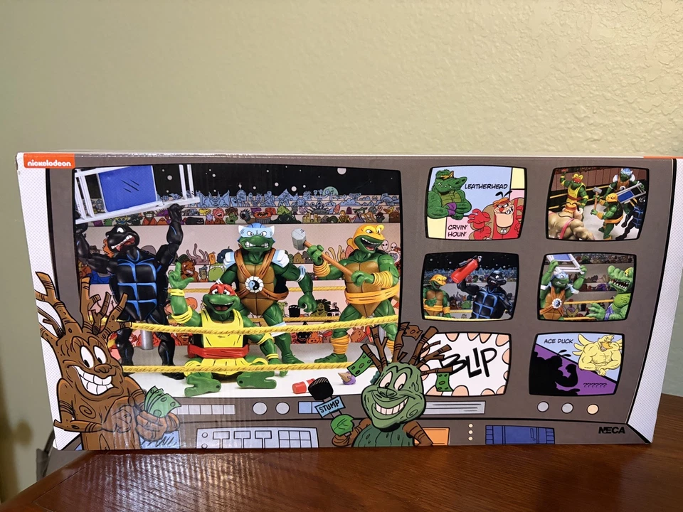 Quadrinhos NECA Teenage Mutant Ninja Turtles Stump Wrestling Archie pacote com 4 novo na caixa - Imagem 2 de 4
