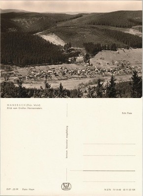 Postcard Manebach-Ilmenau view from the Großer Hermannstein GDR POSTCARD 1976