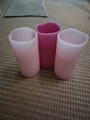 NWT Frontgate 9'' Premium Flameless Wax Pillar Candle Set of 3