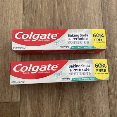 Colgate Baking Soda x [2 Pack] Peroxide Whitening Brisk Mint Toothpaste, 4.0oz
