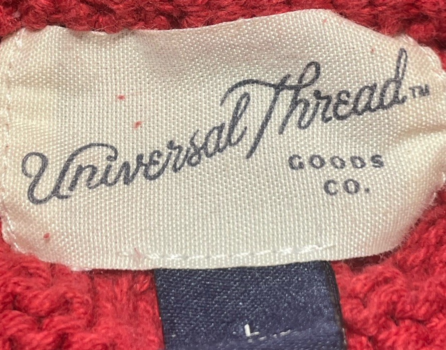 Universal Thread Bobbin Red Cable Knit Pullover  … - image 5