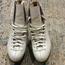 Jackson Artiste Figure Skates White 1690 M2 S8 Lace-Up Leather Replaceable Steel