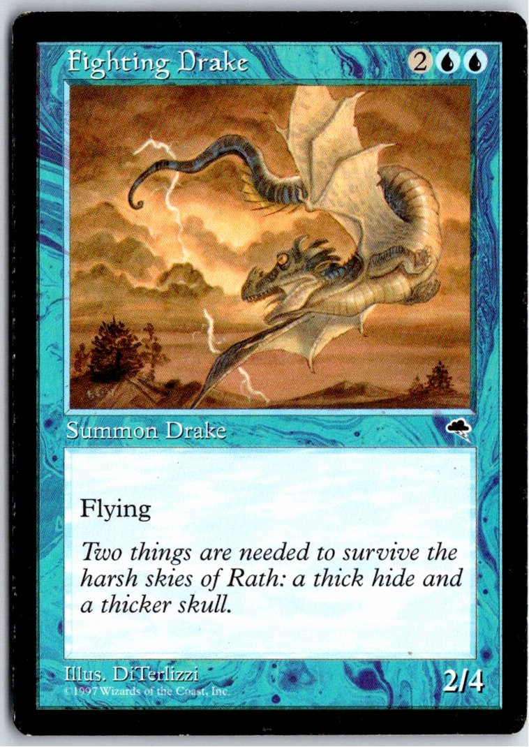 FIGHTING DRAKE 63 - UNCOMMON - TEMPEST - MAGIC: THE GATHERING - LP