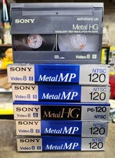  6 RARE 120 Mins Sony Video 8 Metal HG/MP Camcorder Cassette P6-120HG P6-120MP