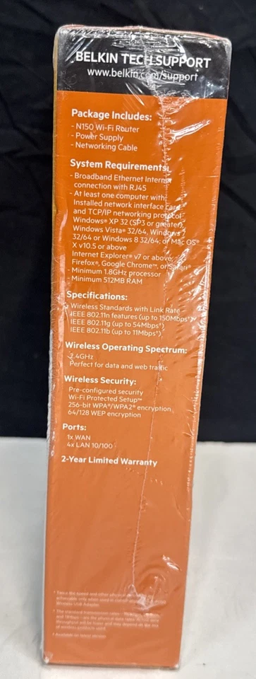 Belkin N150 Wifi Router 150Mbps 2.4GHz New - Image 4 of 4