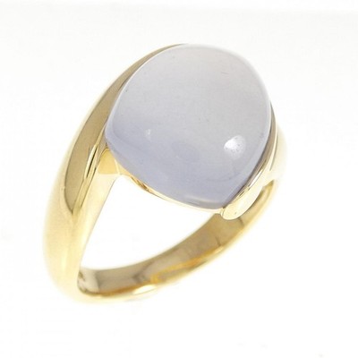 Authentic K18YG Chalcedony Ring #260-007-888-1761