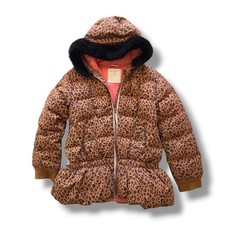 Hanna Andersson Leopard Print Girls Down Jacket 140 Size 10
