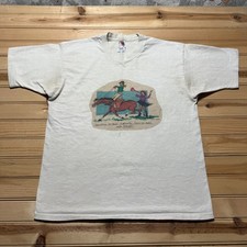 Vintage 90s Horse Riding Lesson Humor Funny Graphic T-Shirt USA Made Size Large