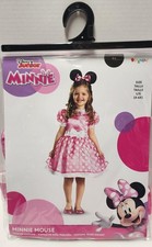 L 4-6X Girl Toddler Disney Minnie Mouse Halloween Costume Dress Headband New