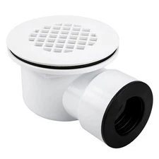 Low Profile Shower Drain, 2" PVC Side Outlet Drain Assembly with Perforated S...
