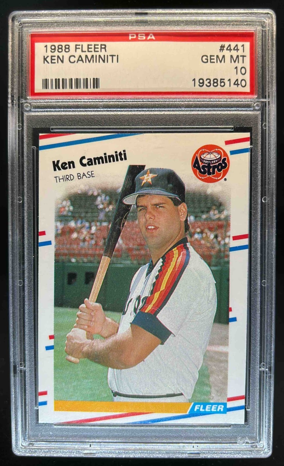 1988 Fleer Ken Caminiti Rookie RC #441 Astros PSA 10
