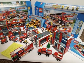 LEGO CITY Fire Stations Lot 7945 7208 7213 7891 With Minifigures And Accessories