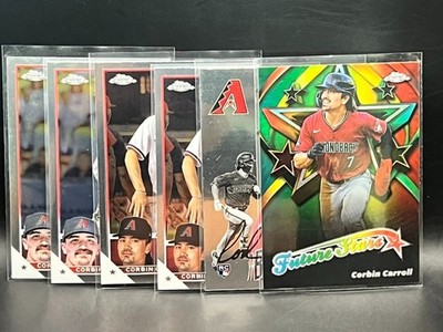 Corbin Carroll Lot (6) Topps Chrome Green Future Stars, USC220, #350, #95